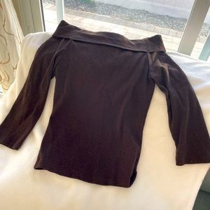 Brown off shoulder top